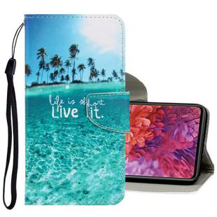 For Samsung Galaxy S20 FE 5G / S20 Lite 3D Colored Drawing Horizontal Flip PU Leather Case with Holder & Card Slots & Wallet(Coconut Tree)