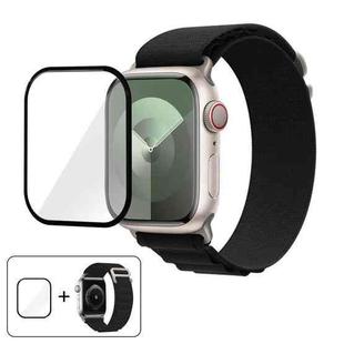 For Apple Watch Series 40mm Buckle Loop Nylon Watch Band with 3D Curved Film(Orange)