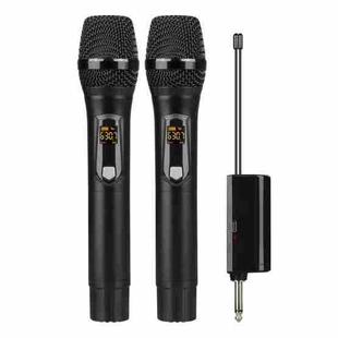 DEBRA A-25 UHF Wireless Rechargeable Microphone System for Stage KTV, Model:Two Mic(Black)