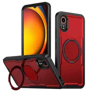For Samsung Galaxy XCover7 Metal 360 Degree Rotation Holder MagSafe Phone Case(Red)