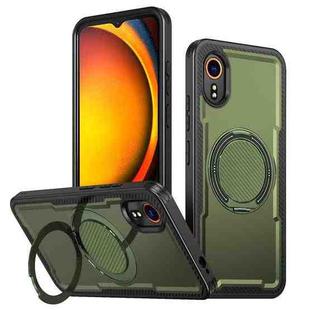 For Samsung Galaxy XCover7 Metal 360 Degree Rotation Holder MagSafe Phone Case(Olive Green)