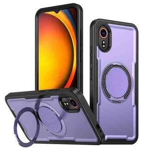 For Samsung Galaxy XCover7 Metal 360 Degree Rotation Holder MagSafe Phone Case(Purple)