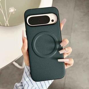 For Google Pixel 10 / 10 Pro Magsafe Magnetic Plain Leather Phone Case(Dark Green)