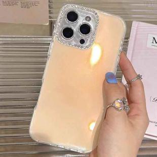 For iPhone 16 Pro Precise Cutouts Transparent Diamonds Jelly Phone Case(Yellow)