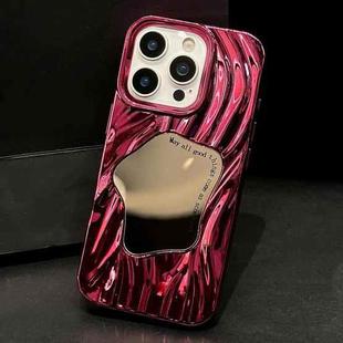 For iPhone 15 Pro Wave Electroplated Mirror TPU Full Coverage Phone Case(Red)