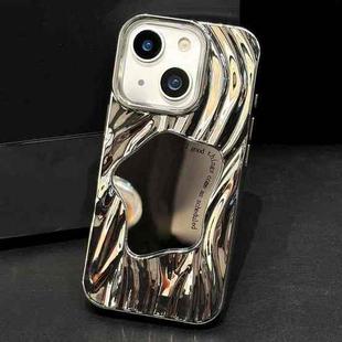 For iPhone 14 Plus Wave Electroplated Mirror TPU Full Coverage Phone Case(Silver)