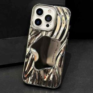 For iPhone 14 Pro Max Wave Electroplated Mirror TPU Full Coverage Phone Case(Silver)