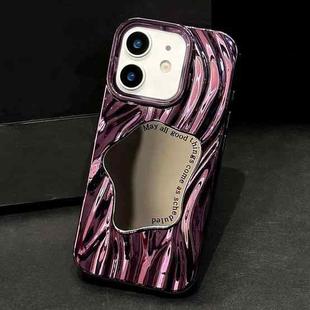 For iPhone 12 Wave Electroplated Mirror TPU Full Coverage Phone Case(Purple)