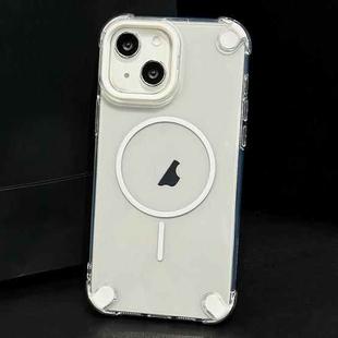 For iPhone 13 Contrast Color Airbag Magsafe TPU Full Coverage Phone Case(White)