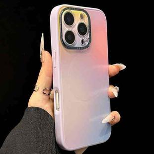 For iPhone 16 Pro Gradient Silk Print Acrylic Hybrid TPU MagSafe Phone Case(Purple)