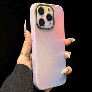 For iPhone 11 Pro Max Gradient Silk Print Acrylic Hybrid TPU MagSafe Phone Case(Purple)