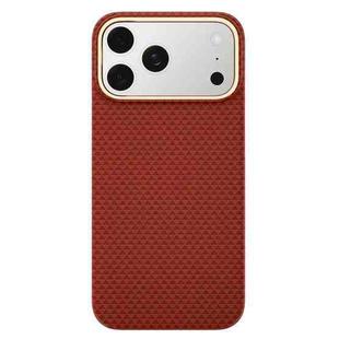 For iPhone 17 Pro Max Metal Frame Nanofiber MagSafe Magnetic Phone Case(Red)
