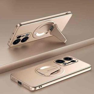 For OPPO Reno13 Pro Global Spaceship MagSafe Folding Holder Phone Case(Desert Gold)