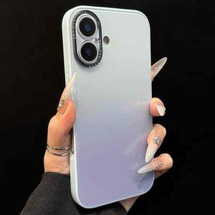 For iPhone 16 Plus Gradient Silk Print Acrylic Hybrid TPU Phone Case(Blue)