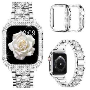 For Apple Watch Ultra 2 / 1 49mm xDfind Diamond Jewelry Metal Watch Band with Case(Silver)