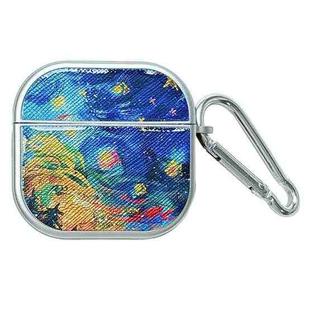 For AirPods 3 Silicone Earphone Protective Case with Hook(Autumn Harvest Night Scene)