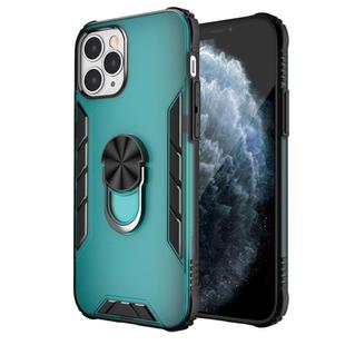 For iPhone 12 / 12 Pro Magnetic Frosted PC + Matte TPU Shockproof Case with Ring Holder(Glistening Green)