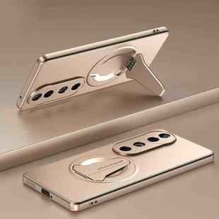 For vivo S19 Spaceship MagSafe Folding Holder Phone Case(Desert Gold)