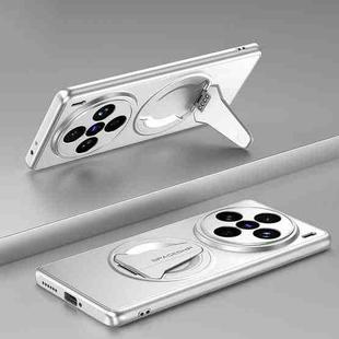 For vivo X100 Pro / X100s Pro Spaceship MagSafe Folding Holder Phone Case(Silver White)