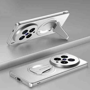 For vivo X200 Ultra Spaceship MagSafe Folding Holder Phone Case(Silver White)