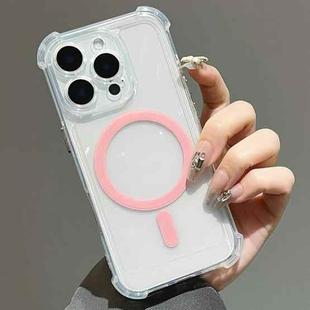 For iPhone 13 Pro Electroplating TPU Hybrid PC Four Corners Shockproof MagSafe Phone Case(Pink)