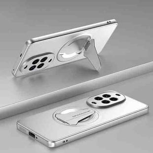 For Huawei nova 14 Pro Spaceship MagSafe Folding Holder Phone Case(Silver White)