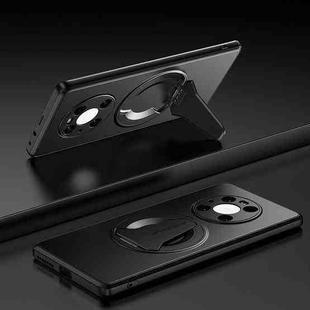 For Huawei Mate 40 Pro Spaceship MagSafe Folding Holder Phone Case(Black)