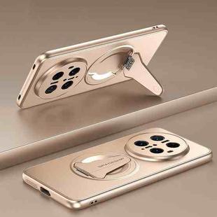 For Huawei Mate 70 Pro Spaceship MagSafe Folding Holder Phone Case(Desert Gold)