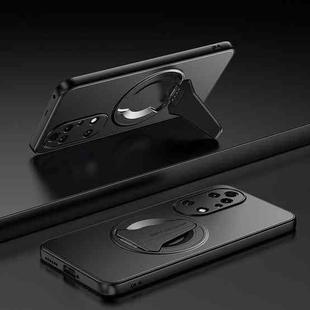 For Huawei P50 Spaceship MagSafe Folding Holder Phone Case(Black)
