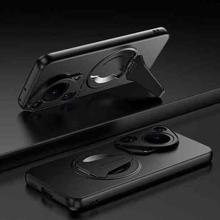 For Huawei Pura 70 Ultra Spaceship MagSafe Folding Holder Phone Case(Black)
