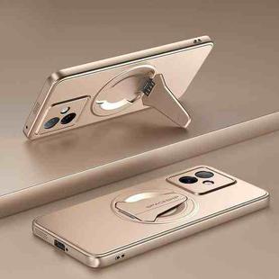 For Honor X60 GT Spaceship MagSafe Folding Holder Phone Case(Desert Gold)