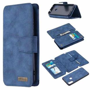 For Samsung Galaxy A11 Detachable Frosted Magnetic Horizontal Flip Leather Case with Card Slots & Holder & Zipper Wallet & Photo Frame(Blue)