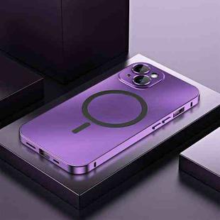 For iPhone 13 Spring Buckle MagSafe Magnetic Metal Phone Case(Purple)