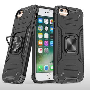 For iPhone 6 & 6s Magnetic Armor Shockproof TPU + PC Case with Metal Ring Holder(Black)