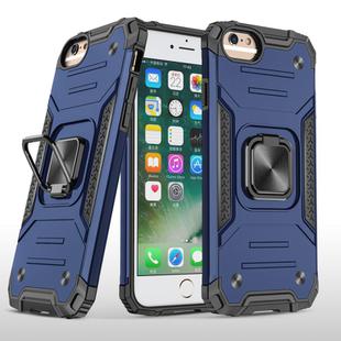 For iPhone 6 & 6s Magnetic Armor Shockproof TPU + PC Case with Metal Ring Holder(Blue)