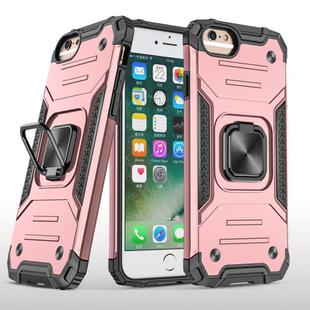 For iPhone 6 & 6s Magnetic Armor Shockproof TPU + PC Case with Metal Ring Holder(Rose Gold)