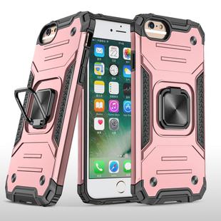 For iPhone 6 Plus & 6s Plus Magnetic Armor Shockproof TPU + PC Case with Metal Ring Holder(Rose Gold)