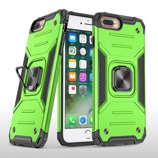 For iPhone 8 Plus & 7 Plus  Magnetic Armor Shockproof TPU + PC Case with Metal Ring Holder(Green)