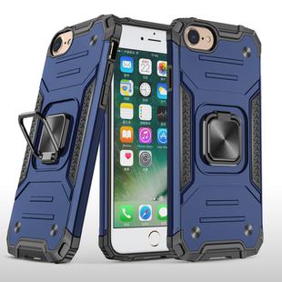 For iPhone 7 & 8 & SE 2020 Magnetic Armor Shockproof TPU + PC Case with Metal Ring Holder(Blue)