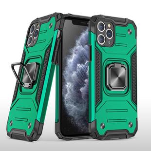 For iPhone 11 Magnetic Armor Shockproof TPU + PC Case with Metal Ring Holder(Deep Green)