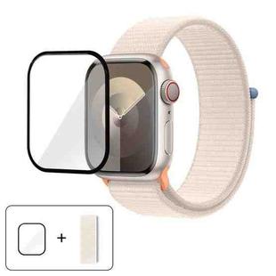For Apple Watch Series 41mm Basic Nylon Loop Watch Band with 3D Curved Film(Starlight)