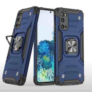 For Samsung Galaxy S20 Magnetic Armor Shockproof TPU + PC Case with Metal Ring Holder(Blue)