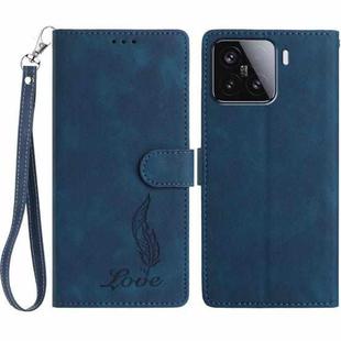 For Xiaomi 15T Pro 5G Skin Feel Embossed Feather Leather Phone Case(Dark Blue)