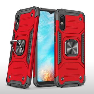 For Samsung Galaxy A10e Magnetic Armor Shockproof TPU + PC Case with Metal Ring Holder(Red)