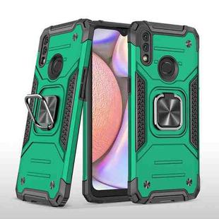 For Samsung Galaxy A10s Magnetic Armor Shockproof TPU + PC Case with Metal Ring Holder(Dark Green)