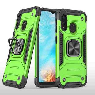 For Samsung Galaxy A20e Magnetic Armor Shockproof TPU + PC Case with Metal Ring Holder(Green)