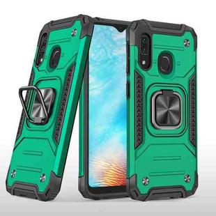 For Samsung Galaxy A20e Magnetic Armor Shockproof TPU + PC Case with Metal Ring Holder(Dark Green)