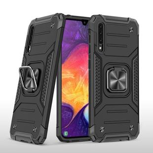 For Samsung Galaxy A30 / A50 / A50s Magnetic Armor Shockproof TPU + PC Case with Metal Ring Holder(Black)