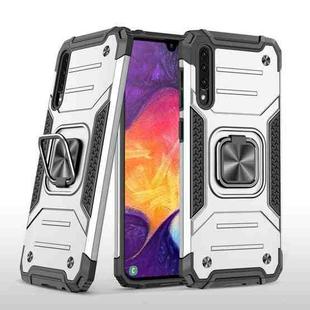 For Samsung Galaxy A30 / A50 / A50s Magnetic Armor Shockproof TPU + PC Case with Metal Ring Holder(Silver)