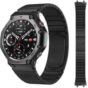 For Amazfit T-Rex Pro One Beads Side Detachable Stainless Steel Watch Band(Black)